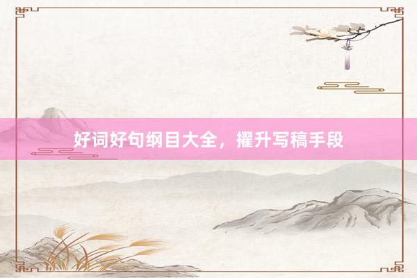 好词好句纲目大全，擢升写稿手段
